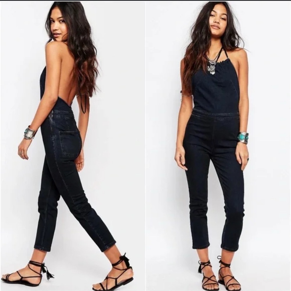 Free People Denim Jumpsuit